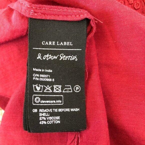 & Other Stories Tie Detail Blouse Ruffle Embroider - Picture 7 of 9